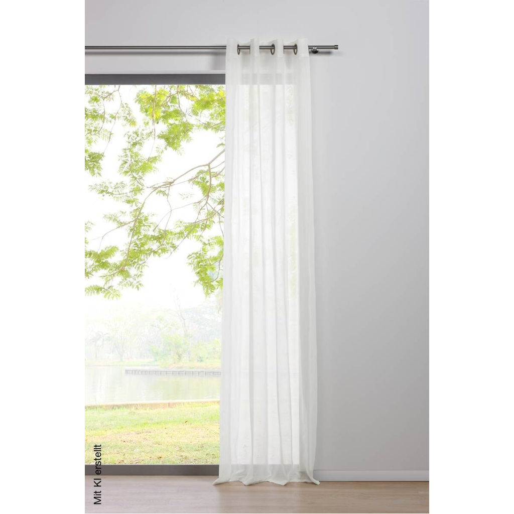 Ösenvorhang 2er Pack Pure weiß B/L: ca. 135x245 cm