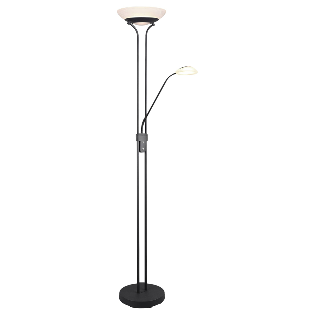 Reality Stehlampe Orson mattschwarz weiß Metall Glas H/D: ca. 180x32 cm
