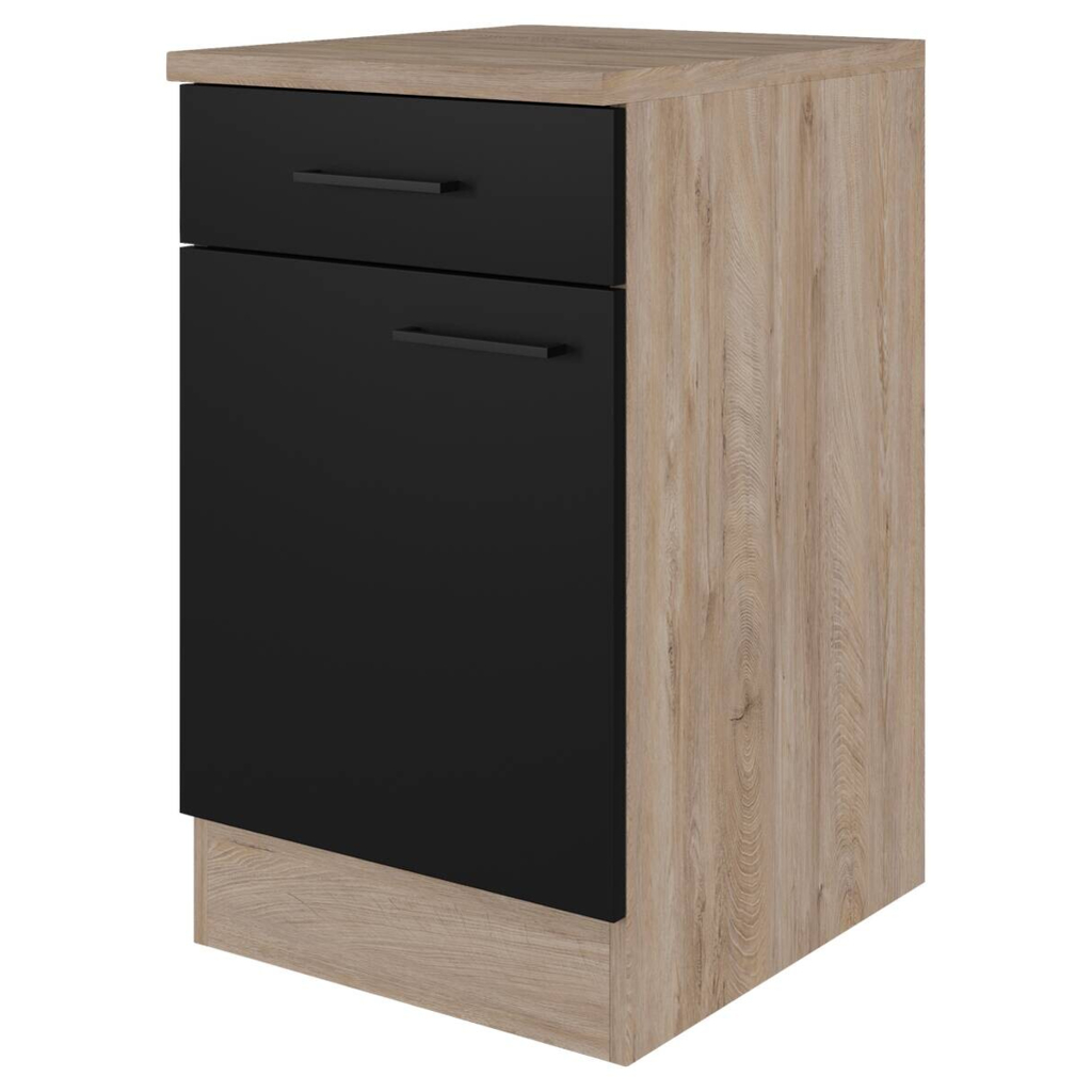 Unterschrank Capri schwarz matt B/H/T: ca. 50x85x60 cm