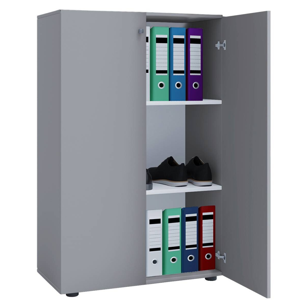 Büroschrank Lona XL grau weiß B/H/T: ca. 70x110x39 cm