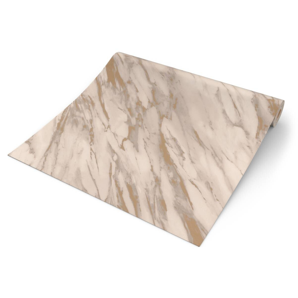 Rasch Papiertapete Marmoroptik beige gold