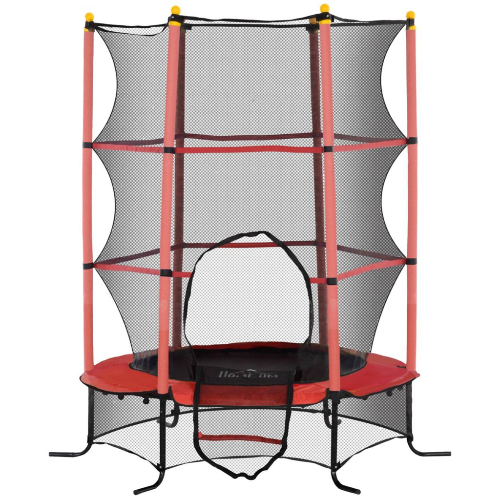 HOMCOM Kindertrampolin rot B/H/L: ca. 163x190x163 cm