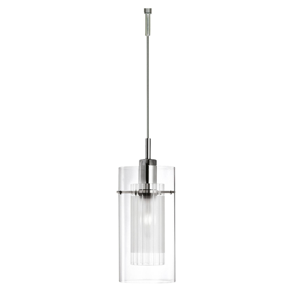 Searchlight Pendelleuchte Duo Chrom Glas Stahl B/H/L: ca. 13x120x20 cm E14 1 Brennstellen