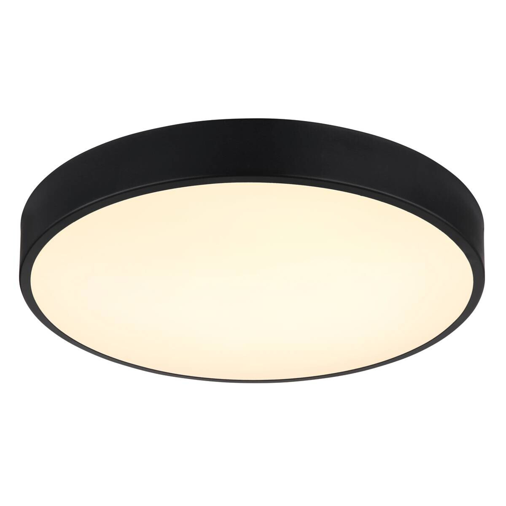 GLOBO LED-Deckenleuchte mattschwarz Opal Kunststoff Metall H/D: ca. 7x37,8 cm 1 Brennstellen