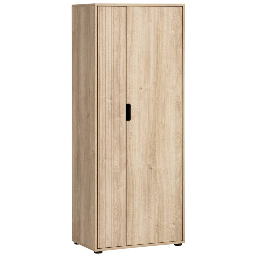Aktenschrank Emmik schwarz matt Eiche Eiche weiß Nachbildung B/H/T: ca. 65,1x163,6x41 cm