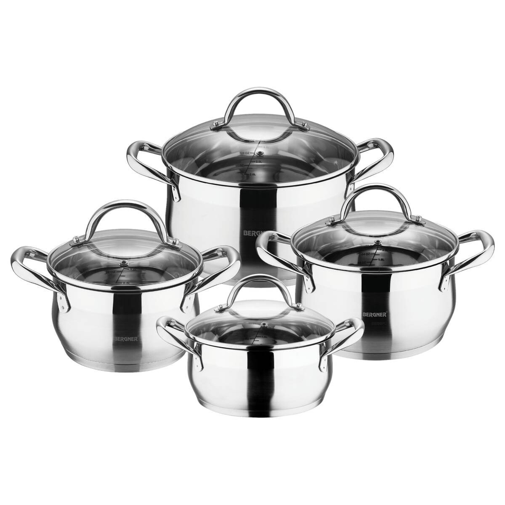 Topfset Gourmet silber Edelstahl 8 tlg.