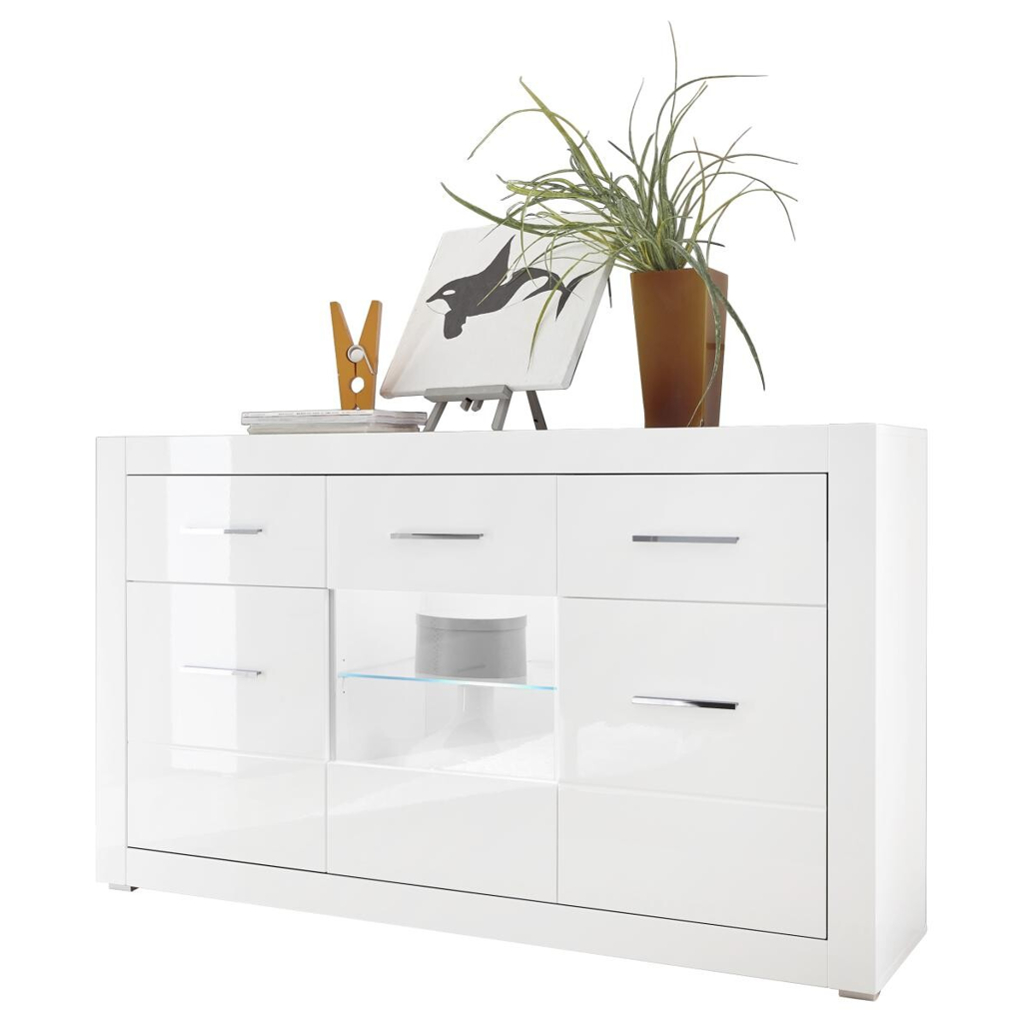 Sideboard Bianco weiß weiß Hochglanz B/H/T: ca. 164x97x42 cm