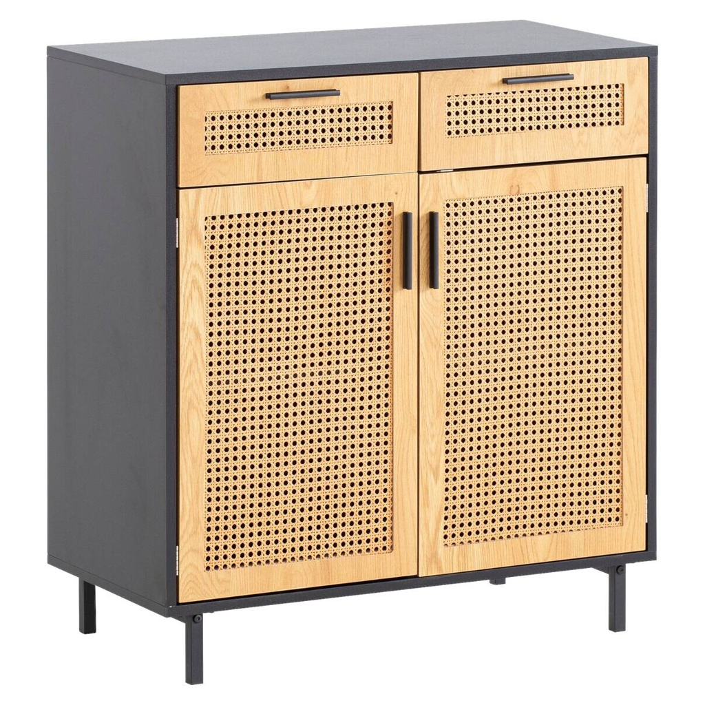 Sideboard schwarz Eiche Optik B/H/T: ca. 80x86,5x40 cm