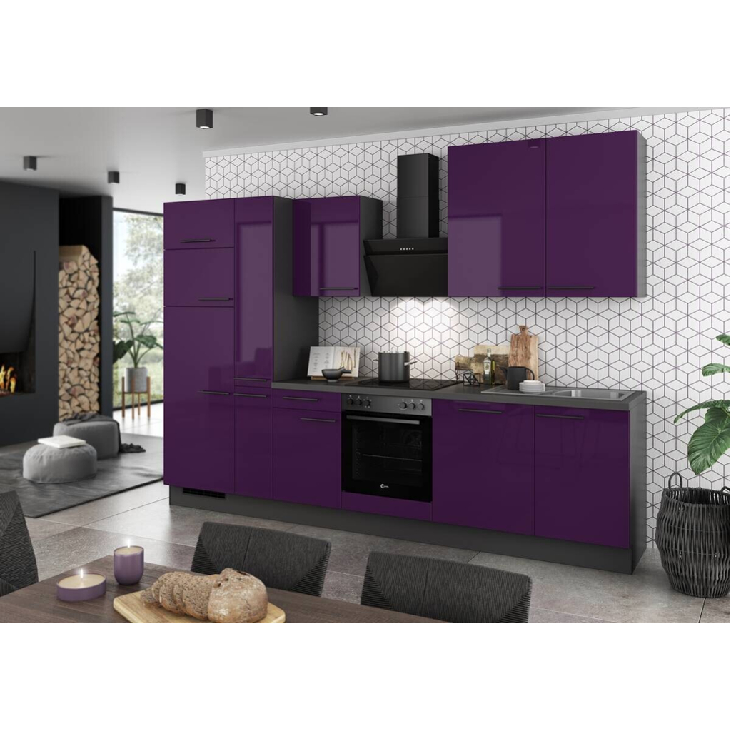 artego Küchenblock Sigma violett B/T: ca. 310x60 cm