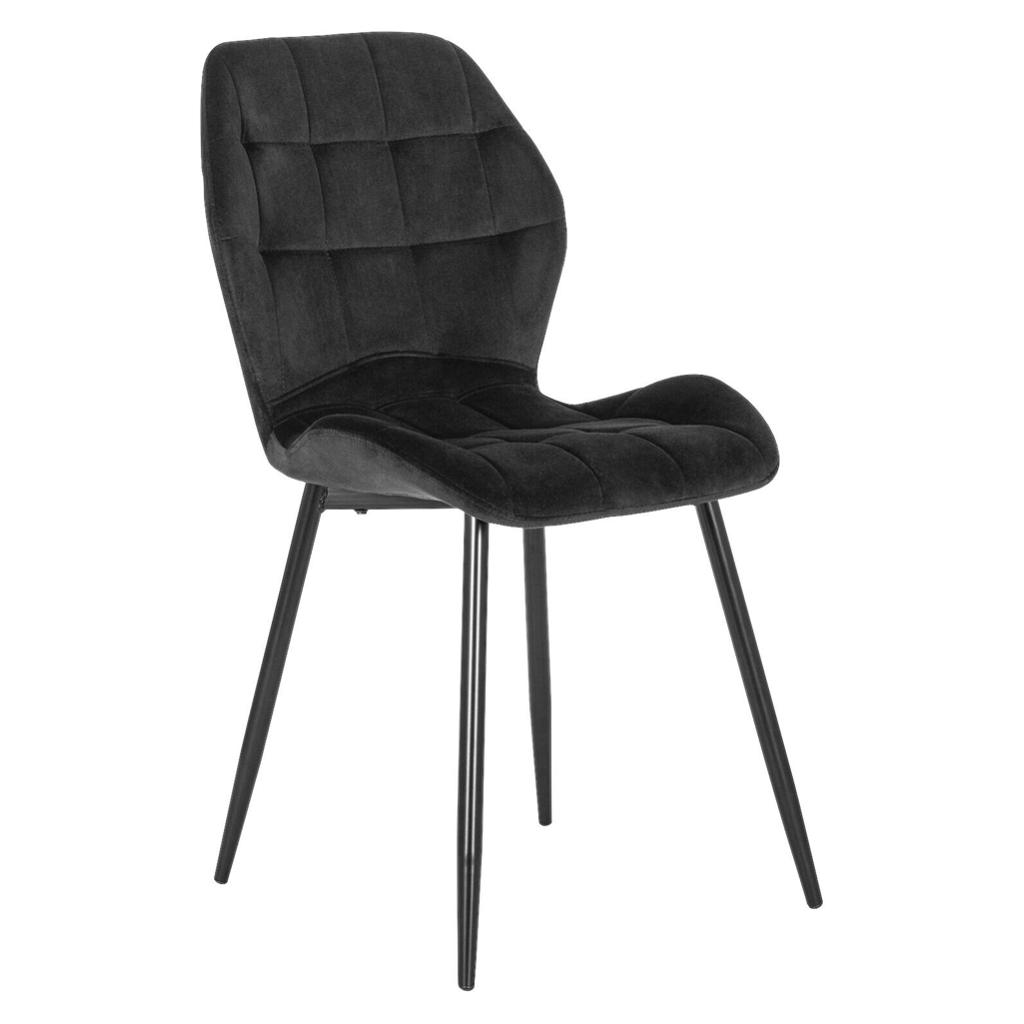 Stuhl LUCKY schwarz Velourstoff B/H/T: ca. 47x86x58 cm