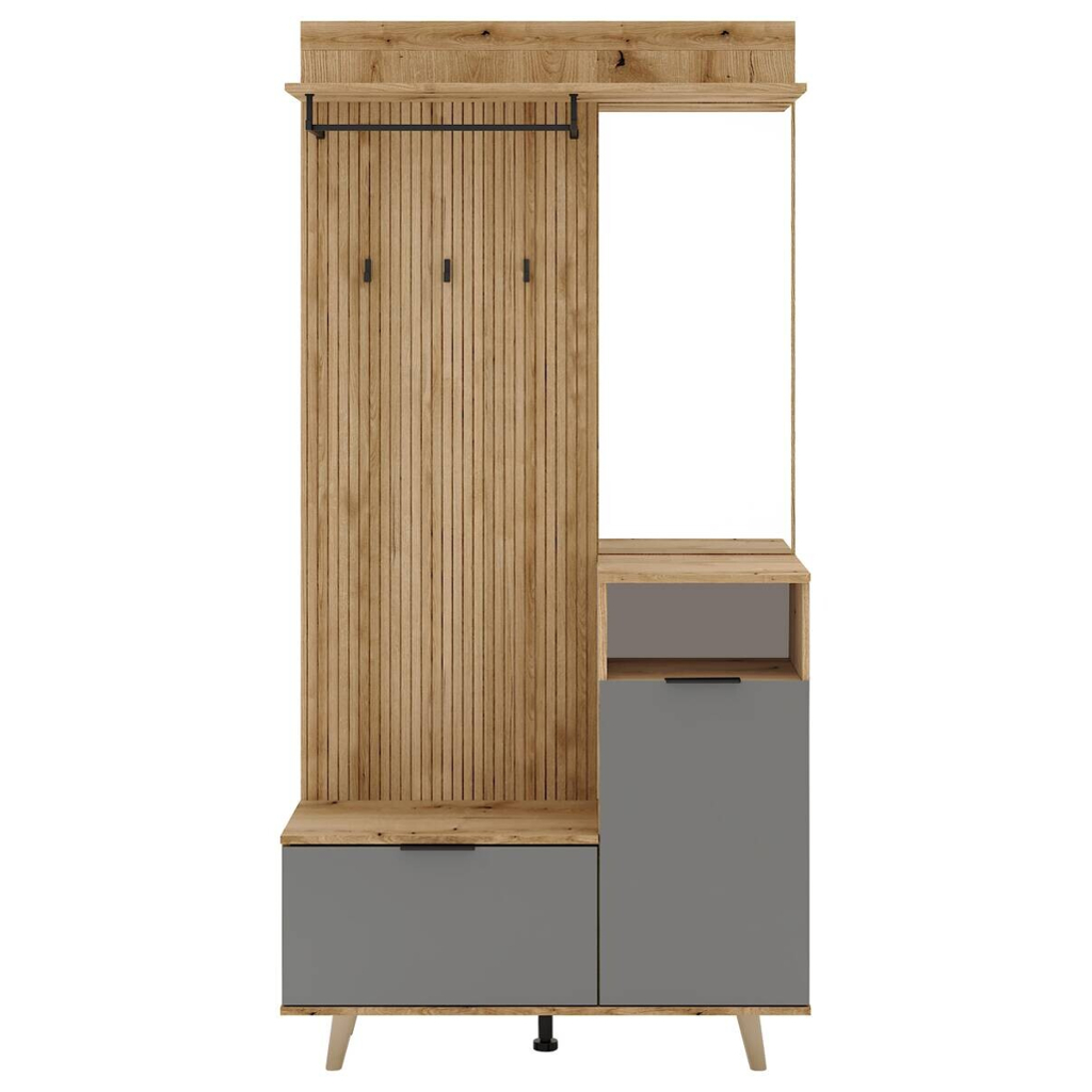 Garderobe NORDIC Eiche Evoke Oak Nachbildung Graphit B/H/T: ca. 100x204x40 cm