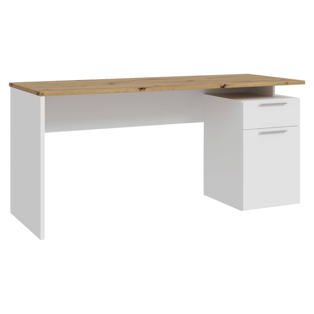 Schreibtisch  weiß Eiche Artisan Nachbildung B/H/T: ca. 160x74x60 cm
