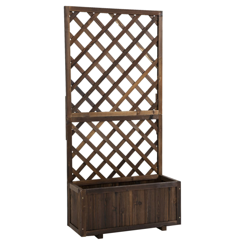 Outsunny Pflanzkasten dunkelbraun Holz B/H/L: ca. 32x150x73 cm