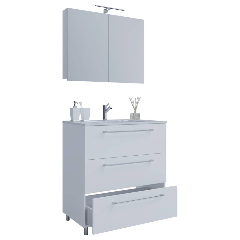 Waschplatz 3tlg-Schubo weiß B/H/T: ca. 80x86x46 cm