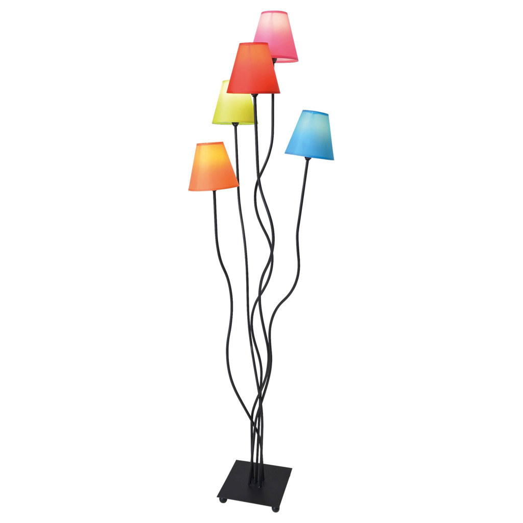 Näve Leuchten Stehlampe 2041261 multicolor Metall Textil B/H/T: ca. 36x166x40 cm 5 Brennstellen