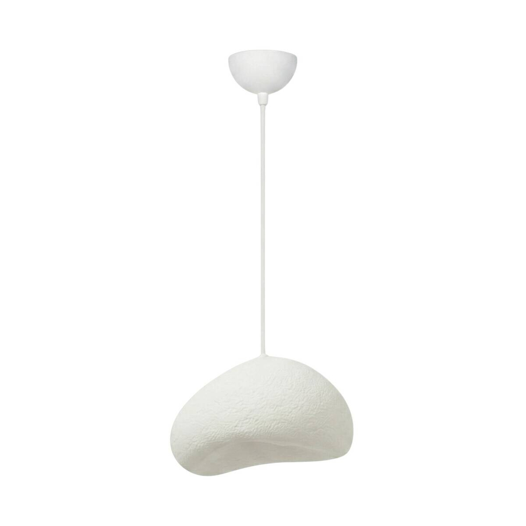 Opviq Pendelleuchte weiß Fiberglas Metall B/T/L: ca. 32x27x32 cm E27 1 Brennstellen
