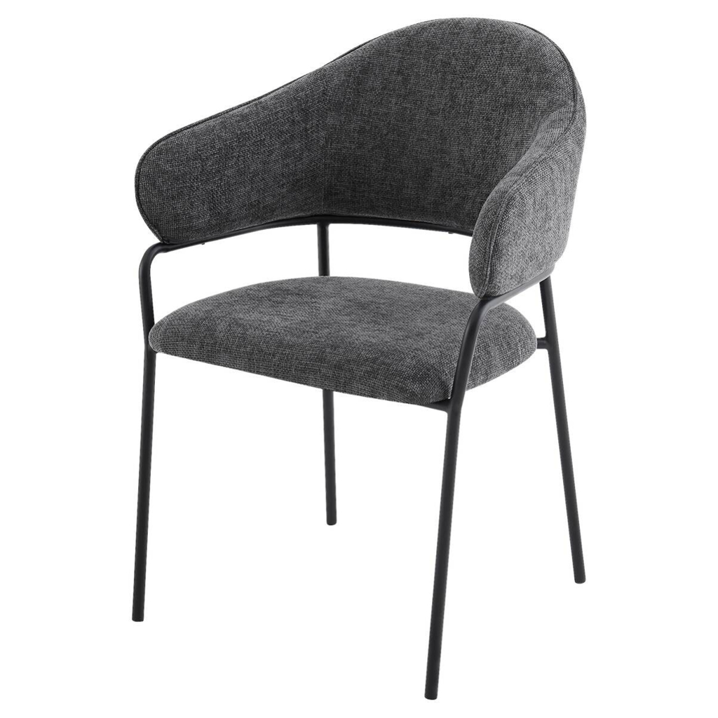 Stuhl CURVE, 2er-Set grau Stoff B/H/T: ca. 60x86x58 cm