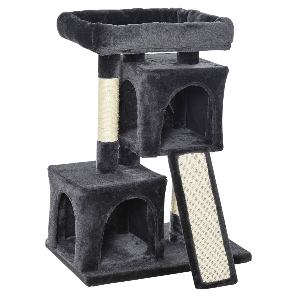PawHut Kratzbaum dunkelgrau Spanplatte B/H/L: ca. 39x83x59 cm