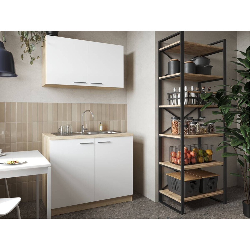 Anbauküchen-Set Merle weiß B/H/T: ca. 100x200x60 cm