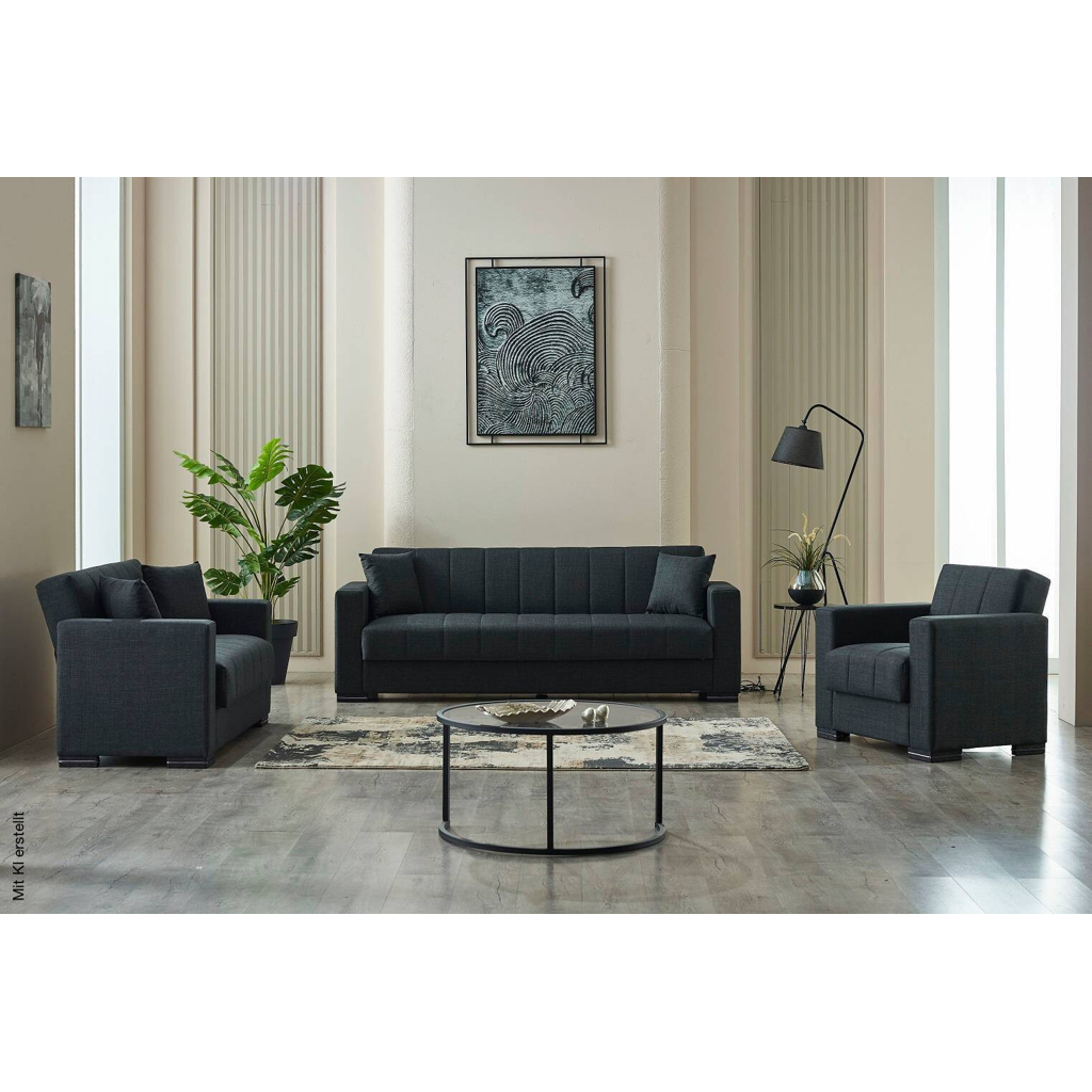 Sofa 3-2-1 Jerry anthrazit Microfaser