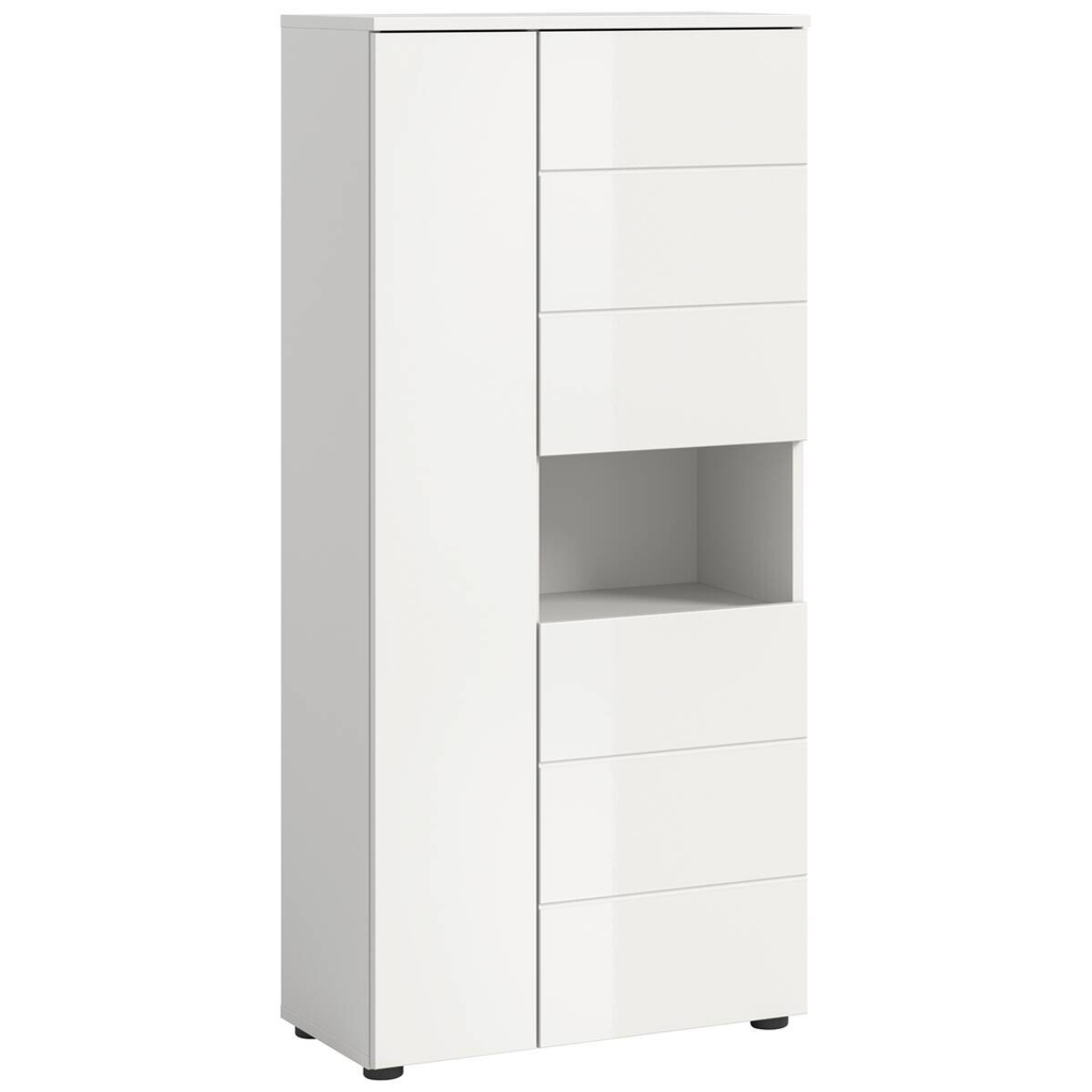 Badhochschrank VIRA weiß weiß Hochglanz B/H/T: ca. 60x133x34 cm