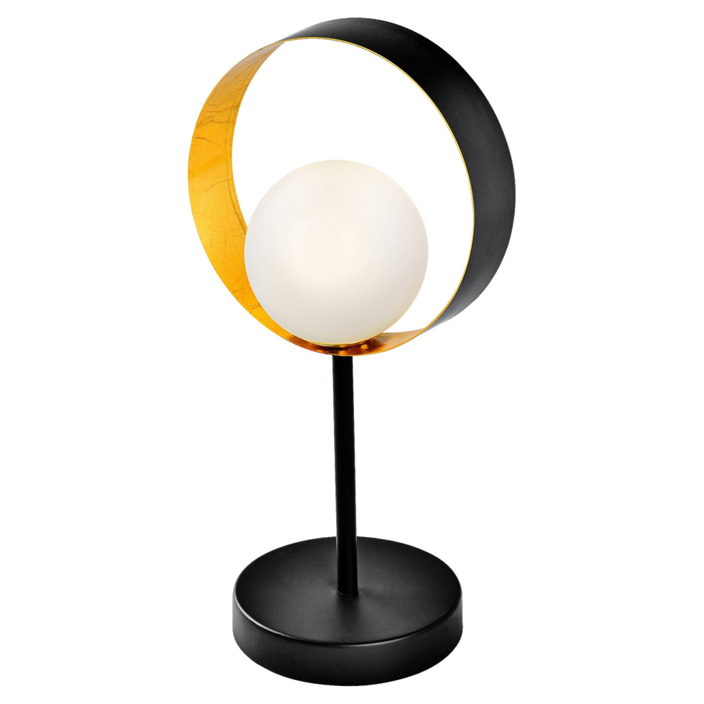 LEDVANCE Tischleuchte Memphis schwarz gold weiß Metall Glas B/H/L: ca. 13x36,5x18 cm G9 1 Brennstellen
