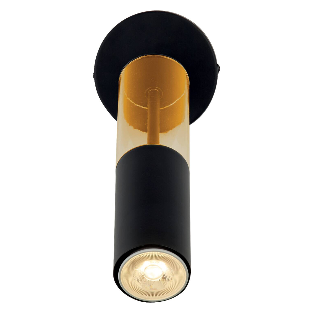 Searchlight Wandleuchte Merrygold schwarz Acryl Stahl B/H/T: ca. 10x28,5x28,7 cm GU10 1 Brennstellen