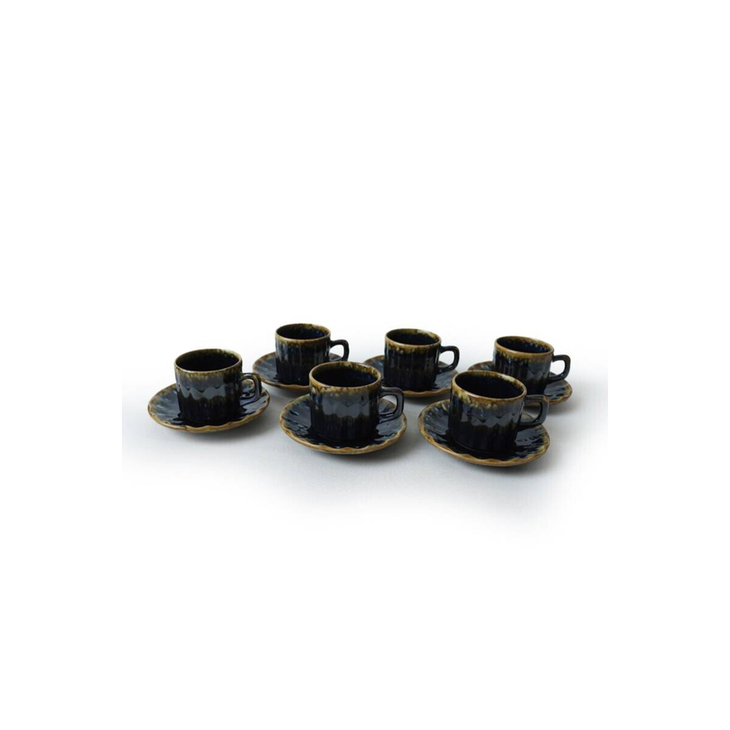 HermiaConcept Teetasse 12-tlg. gold Steingut
