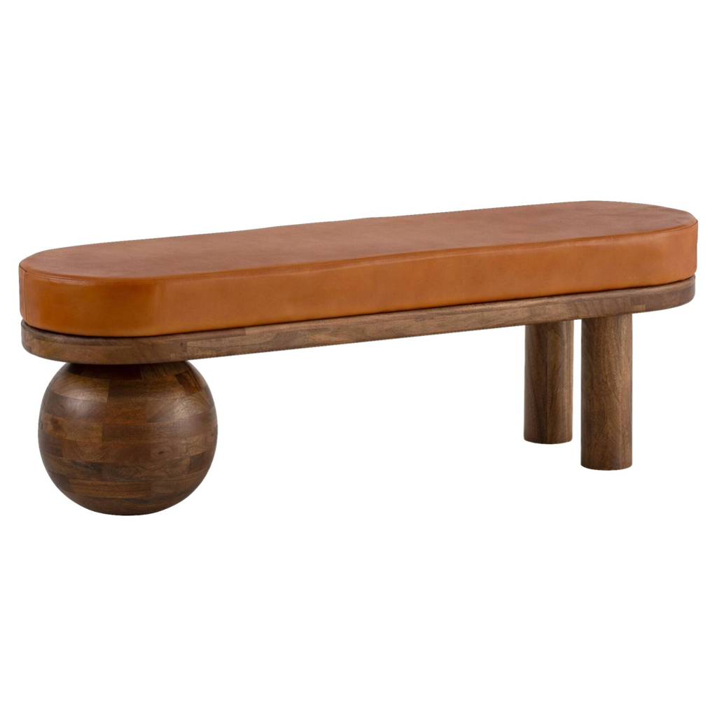 Sitzbank braun Mango Leder B/H/T: ca. 140x47x40 cm