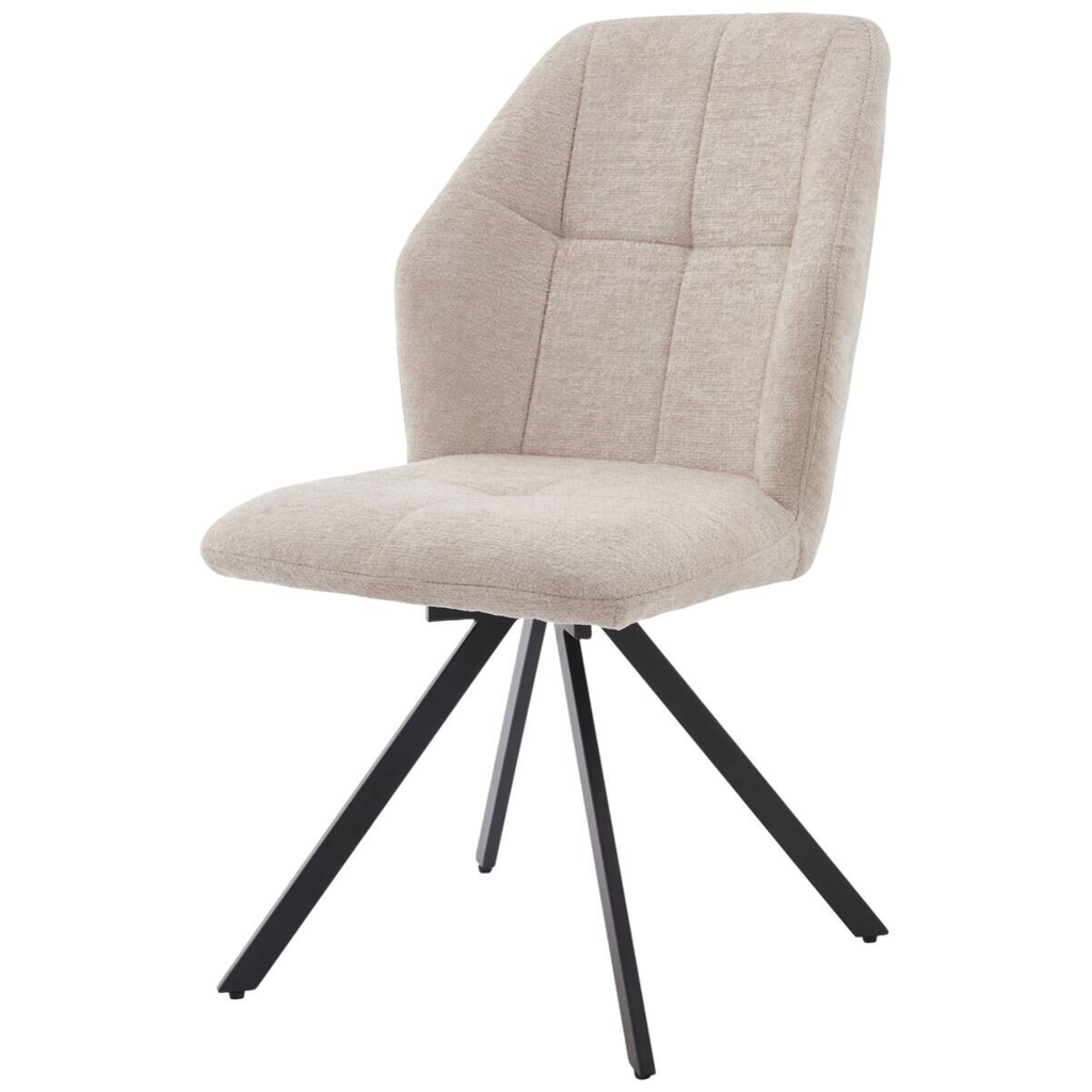 Drehstuhl Lara beige schwarz Webstoff Metall