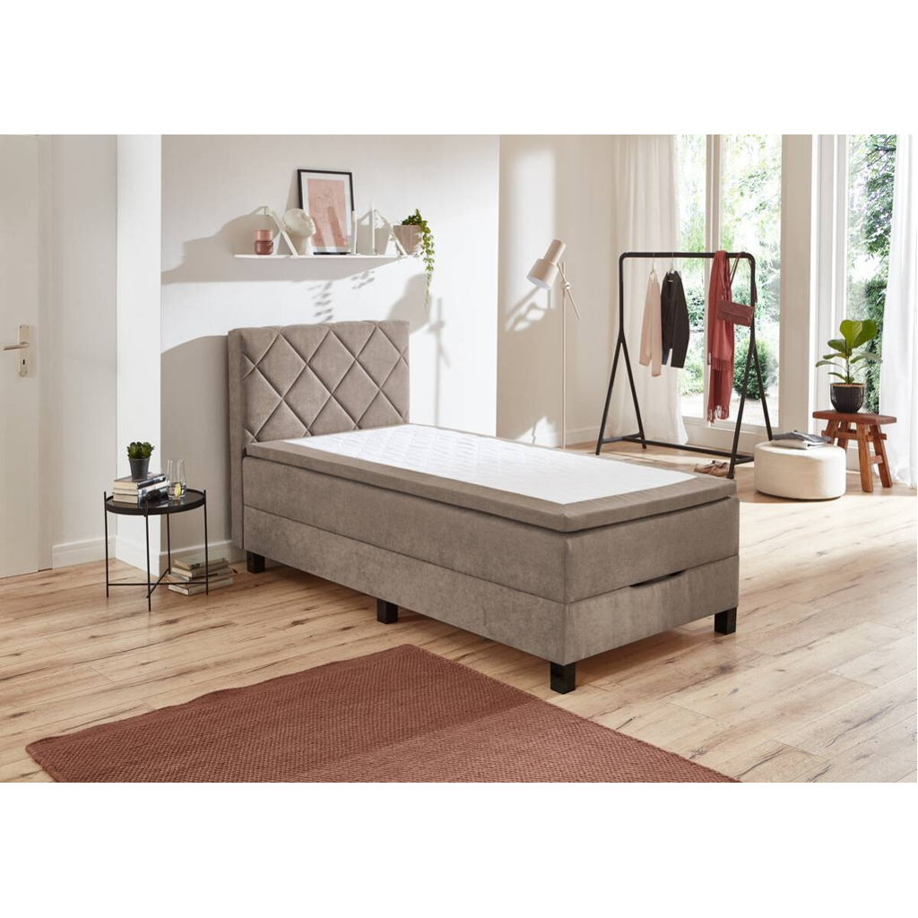 Boxspringbett Jeff taupe Liegefläche B/L: ca. 120x200 cm