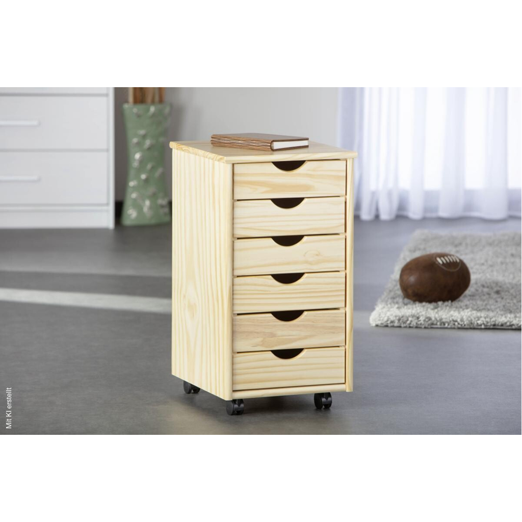 Rollcontainer Nils natur B/H/T: ca. 35x65x40 cm