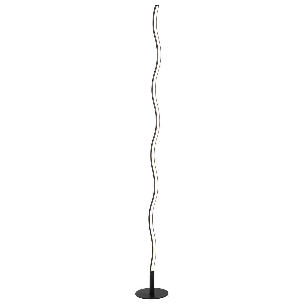 Just Light Stehlampe Wave schwarz Kunststoff Metall H: ca. 120 cm