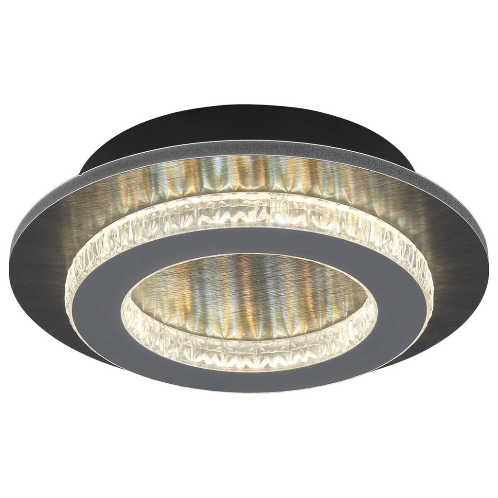 GLOBO LED-Deckenleuchte anthrazit mattschwarz hellgrau Kunststoff Metall H/D: ca. 5,5x20 cm 1 Brennstellen