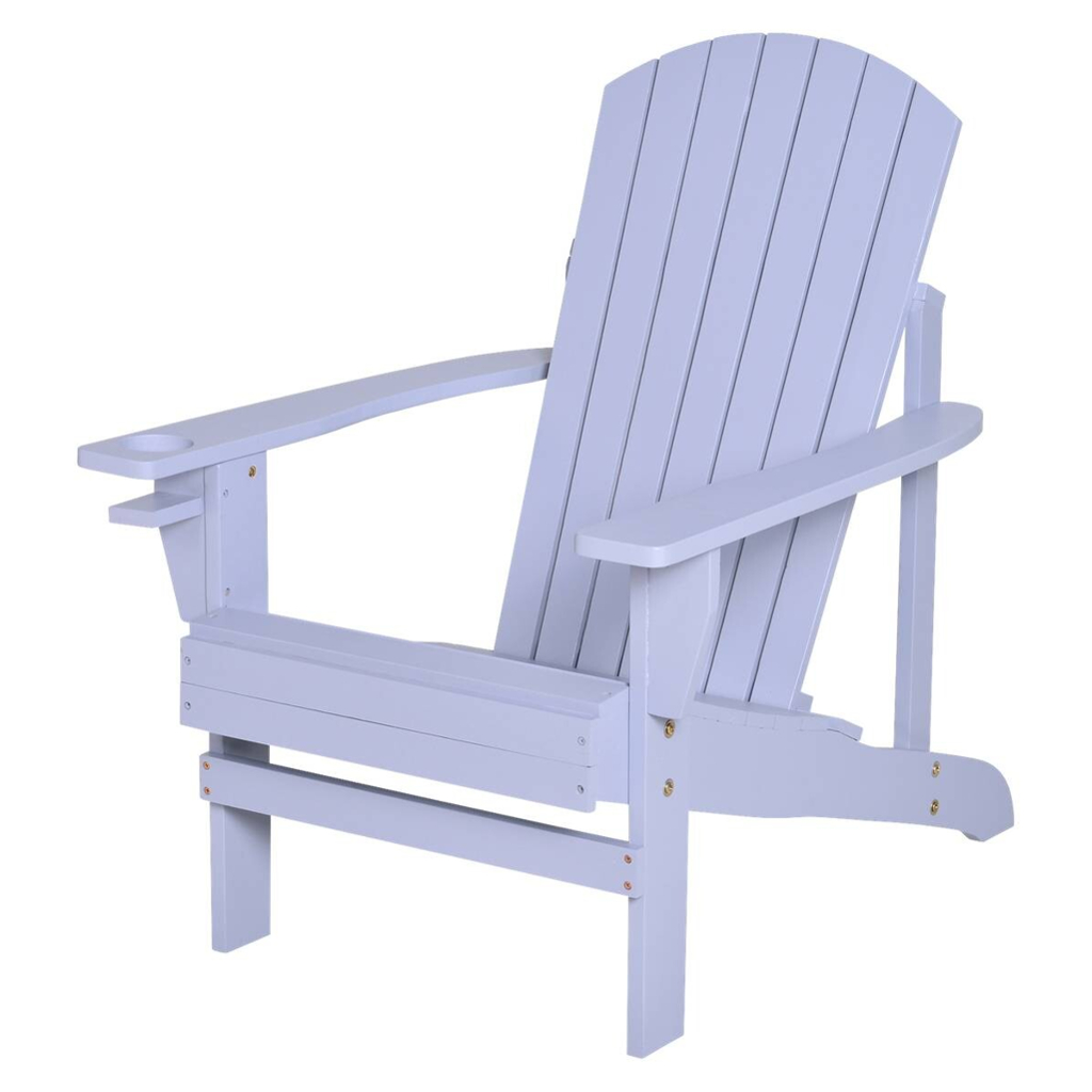Outsunny Gartensessel grau Holz B/H/T: ca. 97x93x72 cm