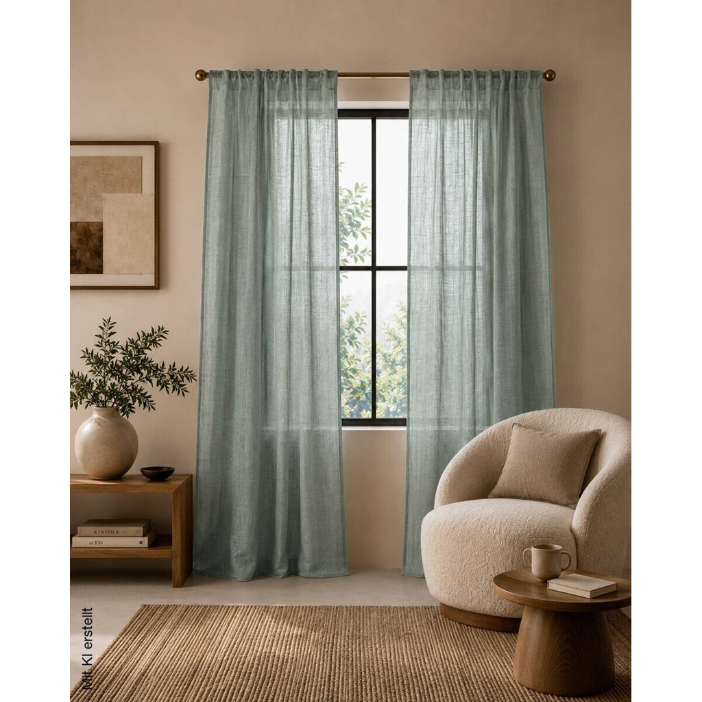 Thermovorhang Softy salbei B/L: ca. 140x245 cm