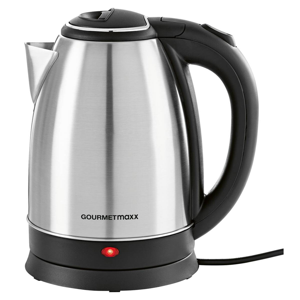 GOURMETmaxx Wasserkocher 13704 schwarz silber Kunststoff Edelstahl B/H/L: ca. 16x24x21 cm ca. 1,8 l
