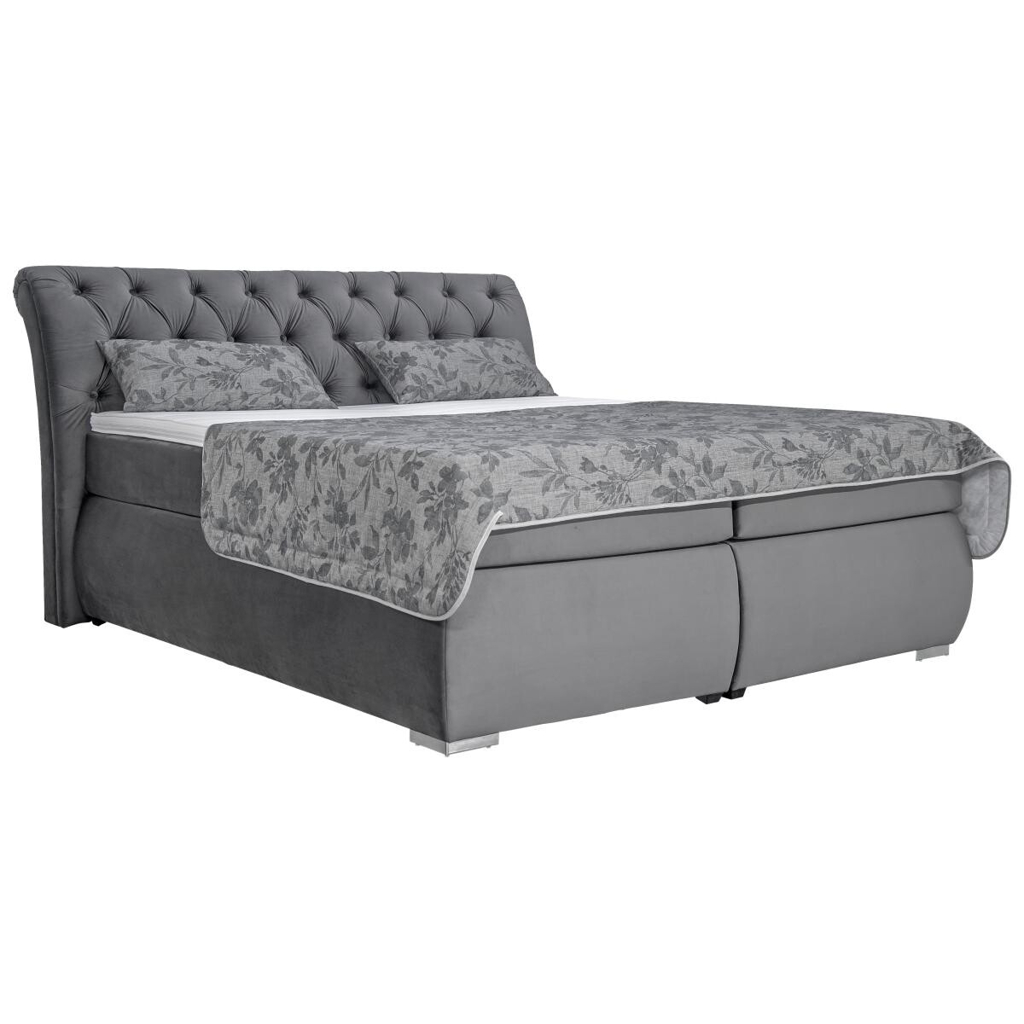 Boxspringbett Agnes dunkelgrau Liegefläche B/L: ca. 180x200 cm