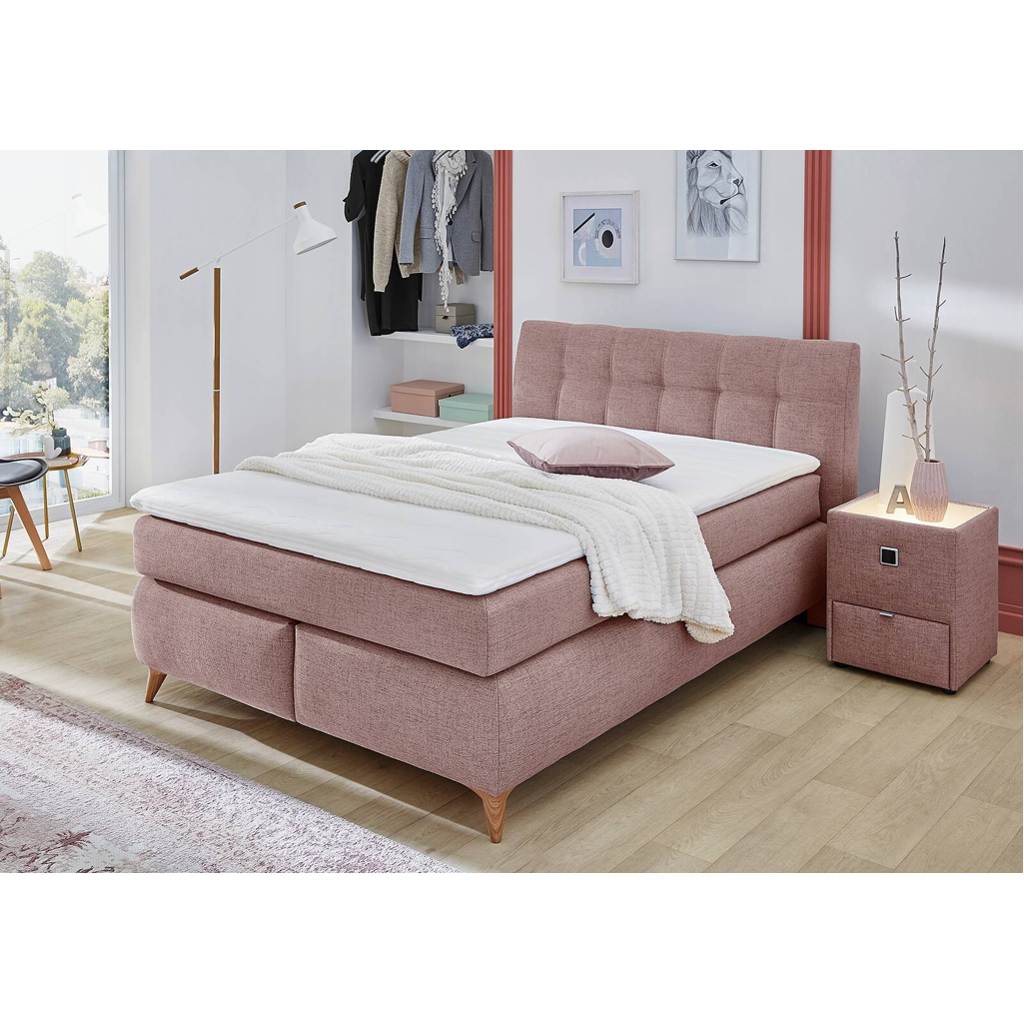 Boxspringbett  rosa Feinstruktur Liegefläche B/L: ca. 140x200 cm