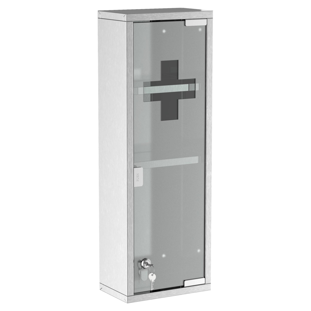 Medizinschrank silber Polypropylen B/H/L: ca. 12x20x58 cm
