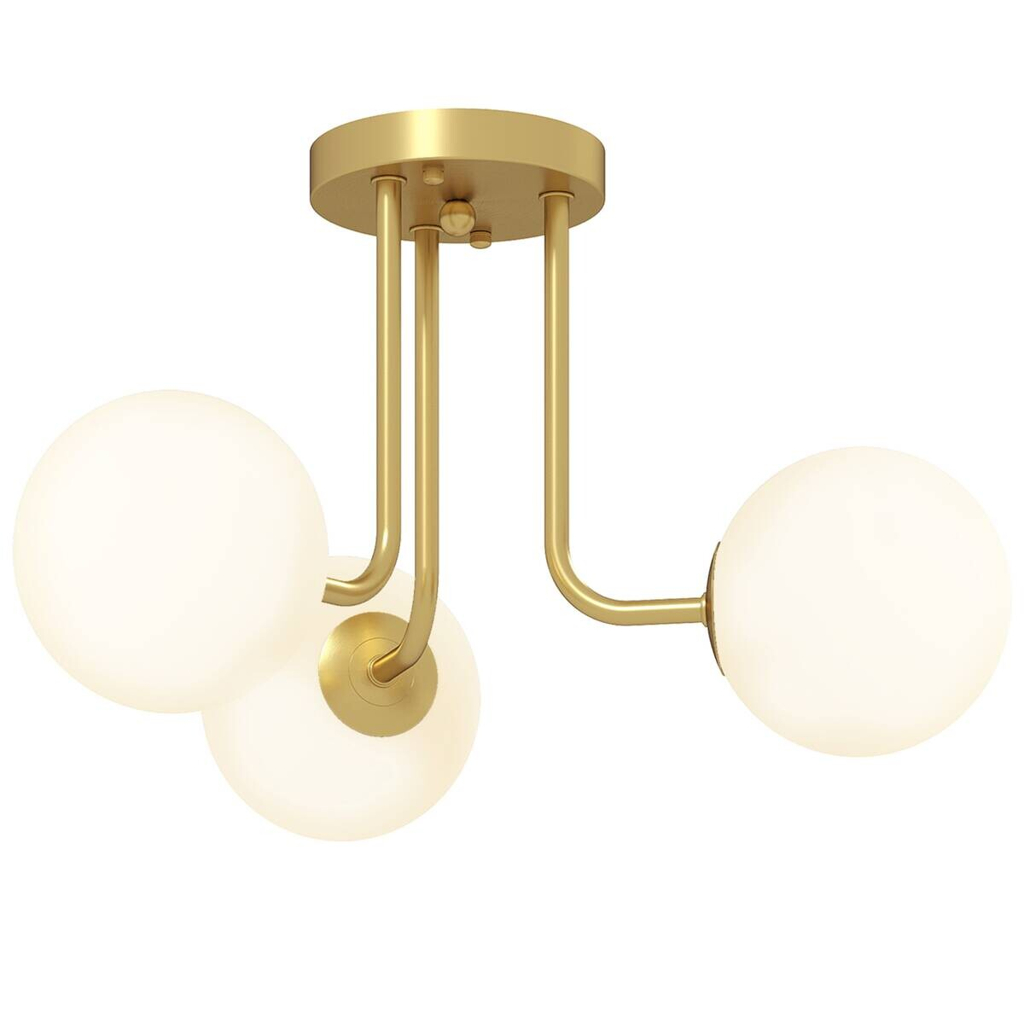 HOMCOM Deckenleuchte gold Metall Kunststoff B/H/L: ca. 42x26,5x42 cm G9 3 Brennstellen
