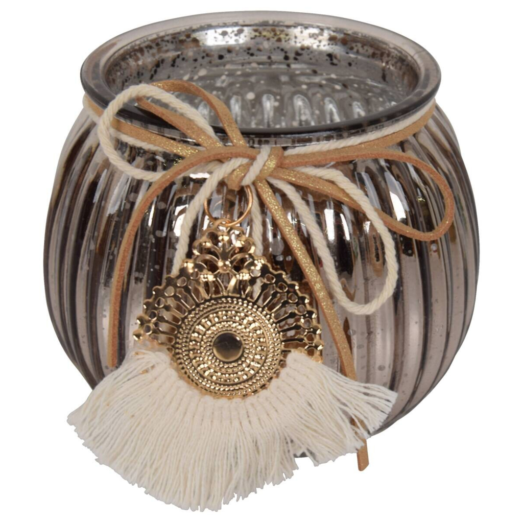 Windlicht gold Glas
