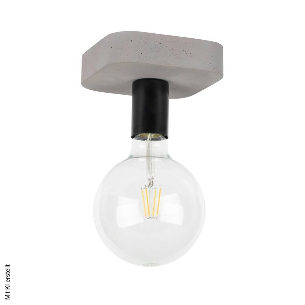 SPOT Light Deckenleuchte Fortan grau schwarz Beton Metall B/H/L: ca. 14x10x14 cm E27 1 Brennstellen