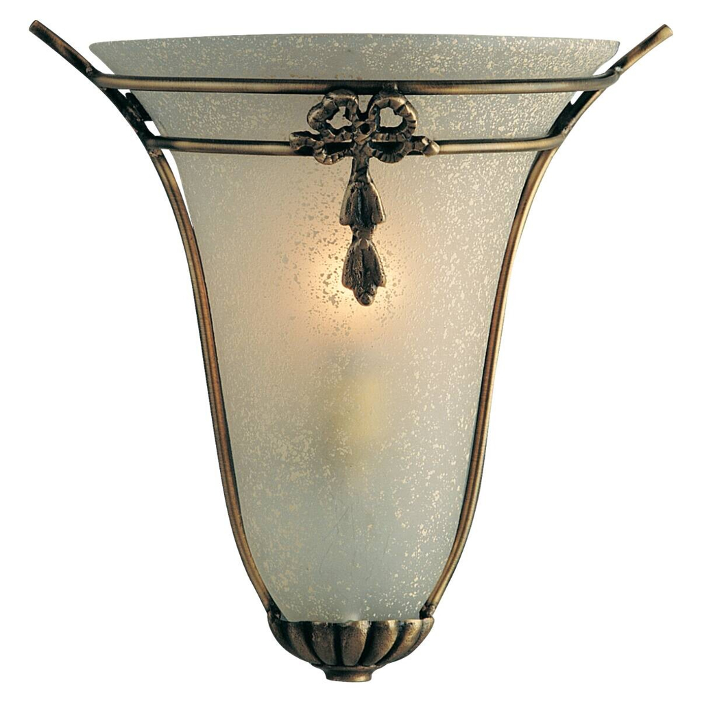 Searchlight Wandleuchte Nashville messing Stahl Glas B/H/T: ca. 25x28x12 cm E14 1 Brennstellen