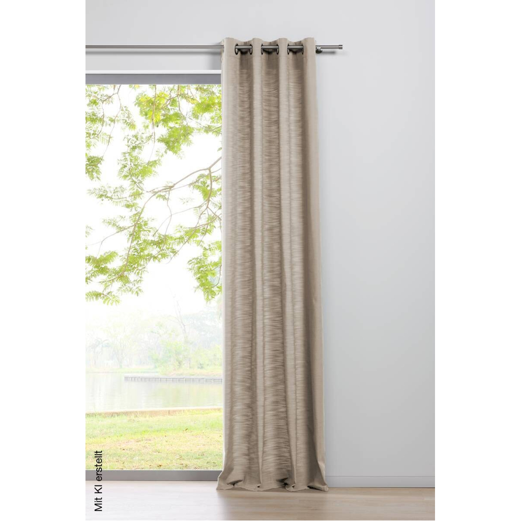 Ösenvorhang 2er Pack Balance beige B/L: ca. 135x245 cm