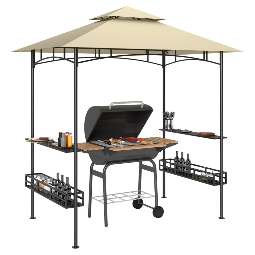 Outsunny Grillpavillon beige Stahl B/H/L: ca. 150x257x240 cm
