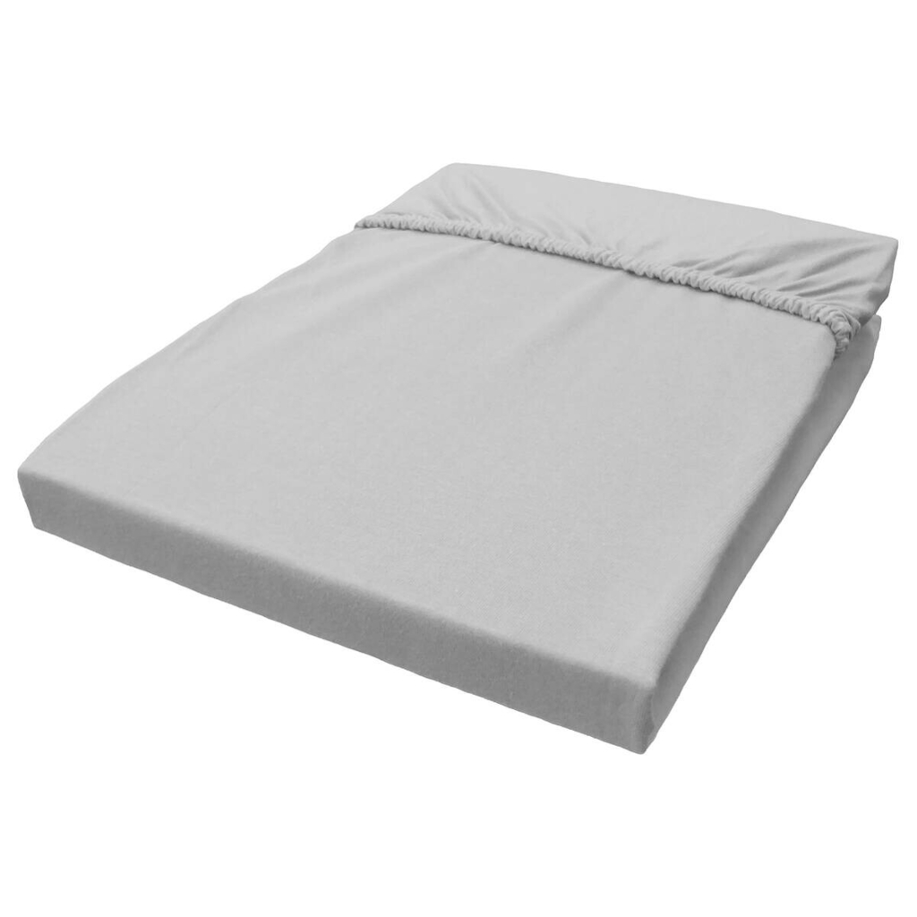 Boxspring Spannbetttuch silber Baumwolle B/L: ca. 140x200 cm