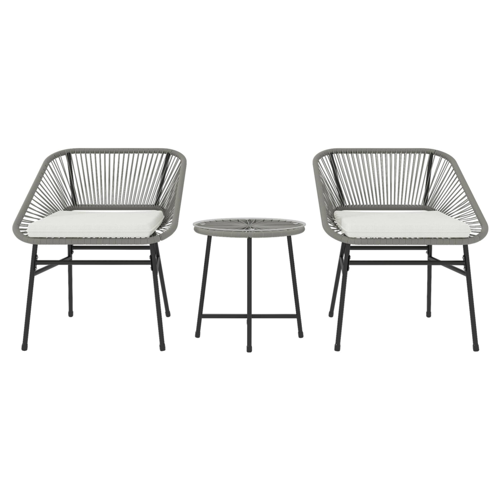 Outsunny Balkonmöbel-Set dunkelgrau Polyethylen B/H/L: ca. 63x76x65 cm