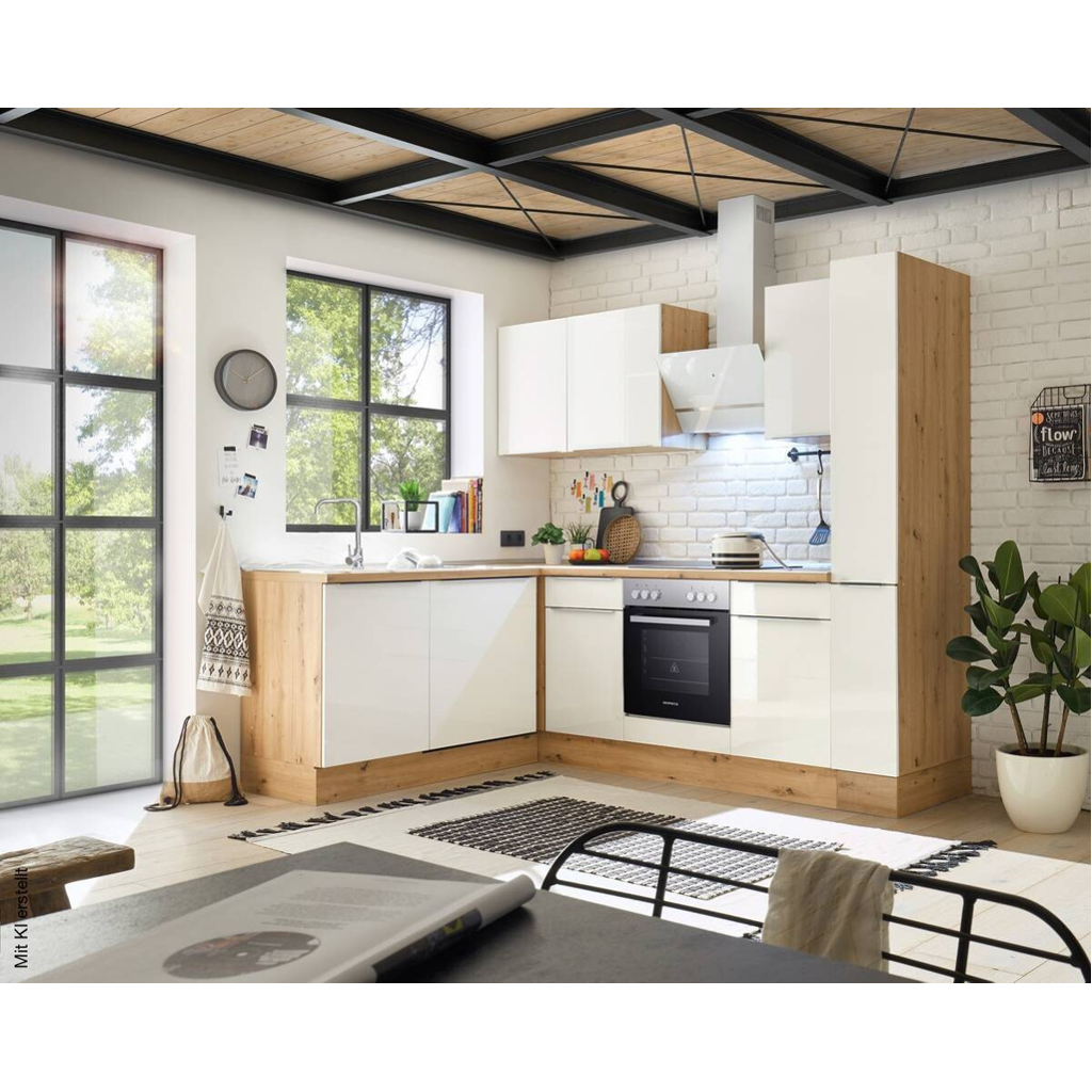 Respekta Winkelküche Marleen weiß Hochglanz B/H/T: ca. 250x211x170 cm