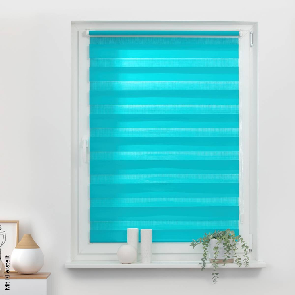 LICHTBLICK Doppelrollo Duo blau B/L: ca. 55x150 cm